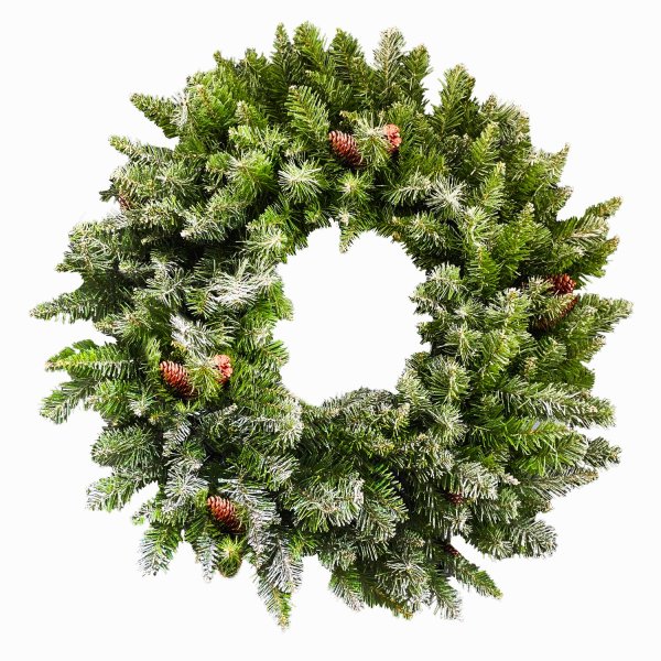 Fraser Hill Farm 36-inch Frosted Wreath - Green