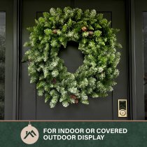 Fraser Hill Farm 36-inch Frosted Wreath - Green